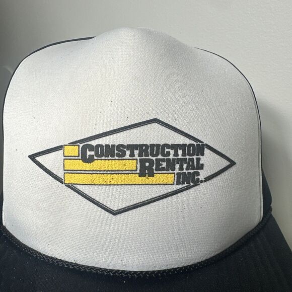 Construction Rental Inc Black and White Snapback Hat Mohrs - Picture 6 of 9